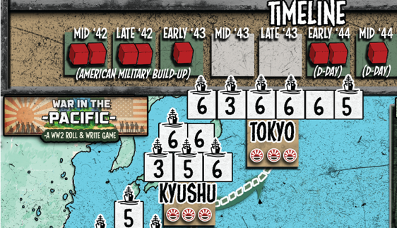War in the Pacific: A WW2 Roll & Write Game (Print and Play)